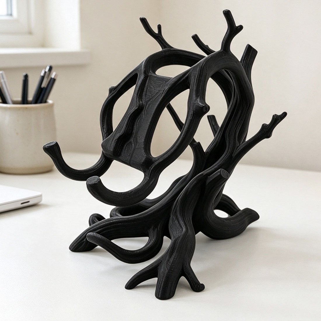 3D Printed Dendritic Phone Stand Unique Driftwood Style Desktop Cell Phone Holder