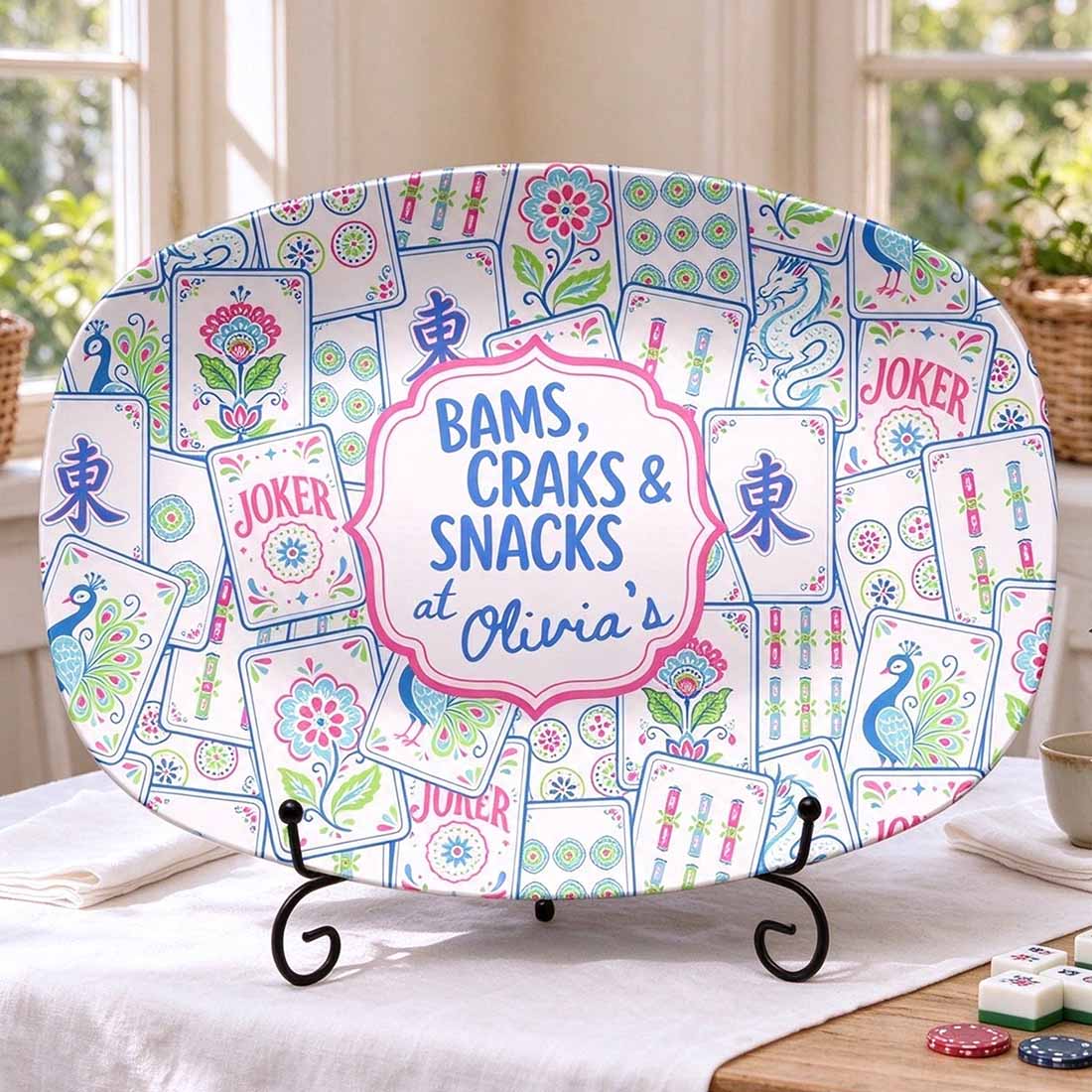 Personalized Mahjong Lover Platter Mahj Gifts Mahjong Friend Gift Exchange Game Night Gifts