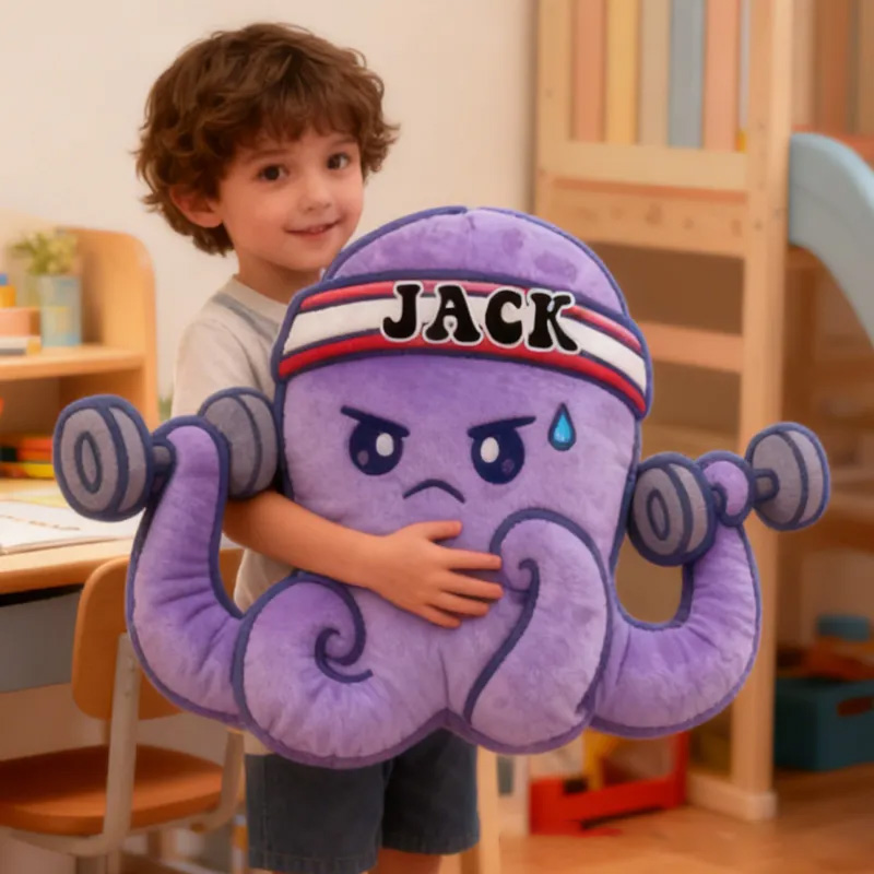 Personalized Workout Octopus Throw Pillow Graphic 3D Print Trainer Fitness Planner Decoration Letter Pillow Exercise Sport Gym Sublimation Design Lift Heavy Shit Gym Rat Weightlifting Pillow for Kids Gym Lovers Sale-megacustom