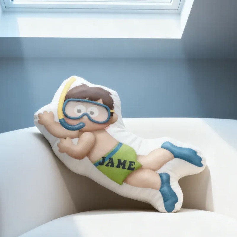 Personalized Diving Pillow Throw Pillow Graphic 3D Print Swimming Fitness Decoration Pillow Exercise Sport Pillow Female Swimmer Holiday Gift Custom Swim Pool Keepsake for Kids or Teens Swimming Lovers