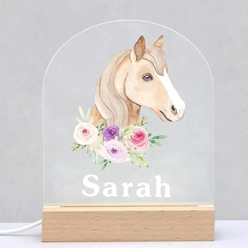 Personalized LED Night Light Horse Gifts for Girls Horse Riding Gifts Equestrian Night Light Lamp Horse Gifts Bike Lamp for Riding Lovers and Equestrian Lovers 