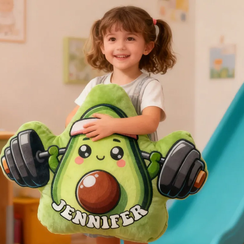 Personalized Avocado Weightlifting Throw Pillow Graphic 3D Print Trainer Fitness Planner Decoration Letter Pillow Exercise Sport Gym Sublimation Design Lift Heavy Shit Gym Rat Weightlifting Pillow for Kids Gym Lovers
