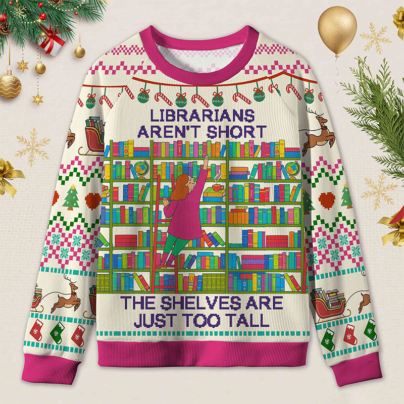 Personalized Shelf Crawler Funny Ugly Sweater Office Holiday Party Gift for Librarians