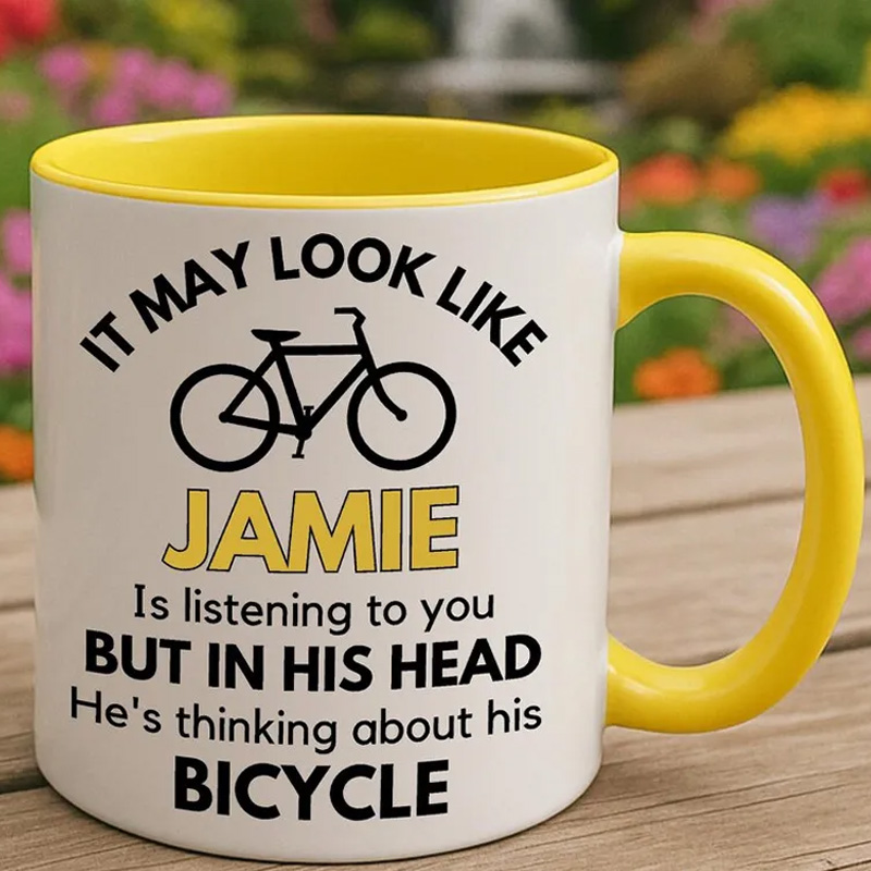 Personalized Cyclist Coffee Mug Funny Bicycle Gift Lover Mug Cyclist Gift Mountain Biker Gift Cycling Gift Bike Gift Bicyclist Mug Colour Options Available