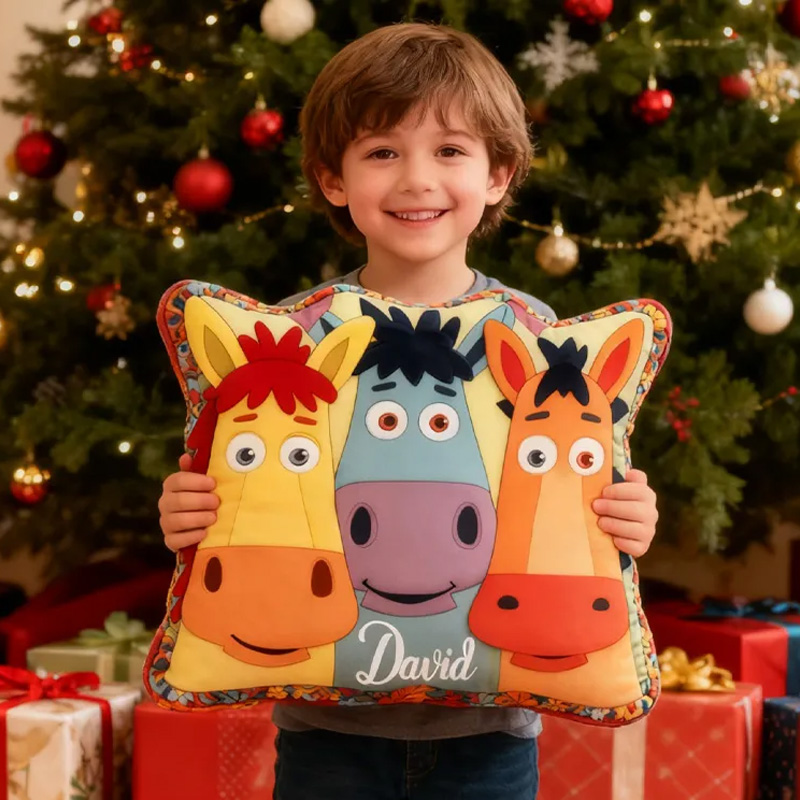 Personalized Equestrian Colorful Horse Pillow Fun and Festive Gift for Kids Graphic 3D Print Pillow for Riding Enthusiasts Horse Lovers Rider Racing Soft and Funny Home Decor