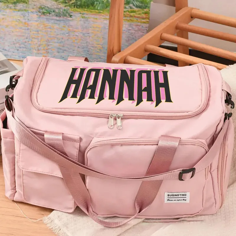 Personalized Duffle Bag Name Gym Bag with Shoulder Strap Multiple Compartments Birthday Christmas Gift for Fitness Lovers