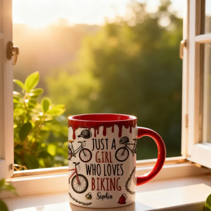 Personalized Just A Person Who Loves Biking Riding Mug Gift for Kid Cycling Lovers