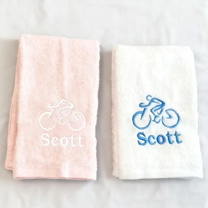 Personalized Embroidered Bicycle Towel Name with Sports Towel Gift for Triathletes Cyclist