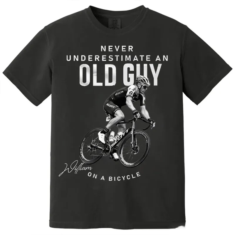 Personalized Cycling Classic T-shirt Photo Customed Mountaineer Gift Mountain Bike T-shirt Outdoors Graphic Tee