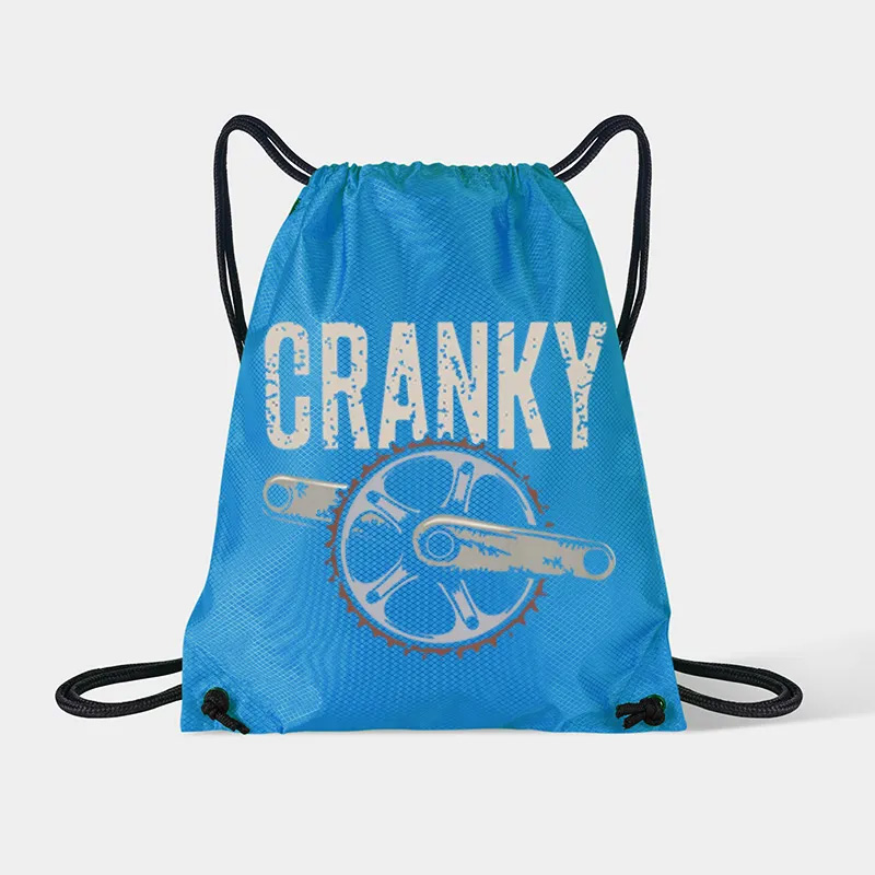 Personalized Cranky Bicycle Lover Drawstring Bag Funny Cycling Sports Backpack Bags Gift for Cycling Lovers Cyclists