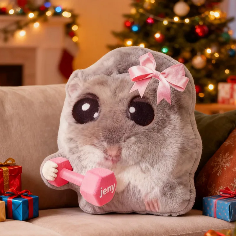 Personalized Pillow Graphic 3D Print Sad Hamster Funny Coquette Cute Gifts Graphic 3D Print for Girls Friends Custom Name Pillow Comfortable Christmas Decor for Gym Lovers