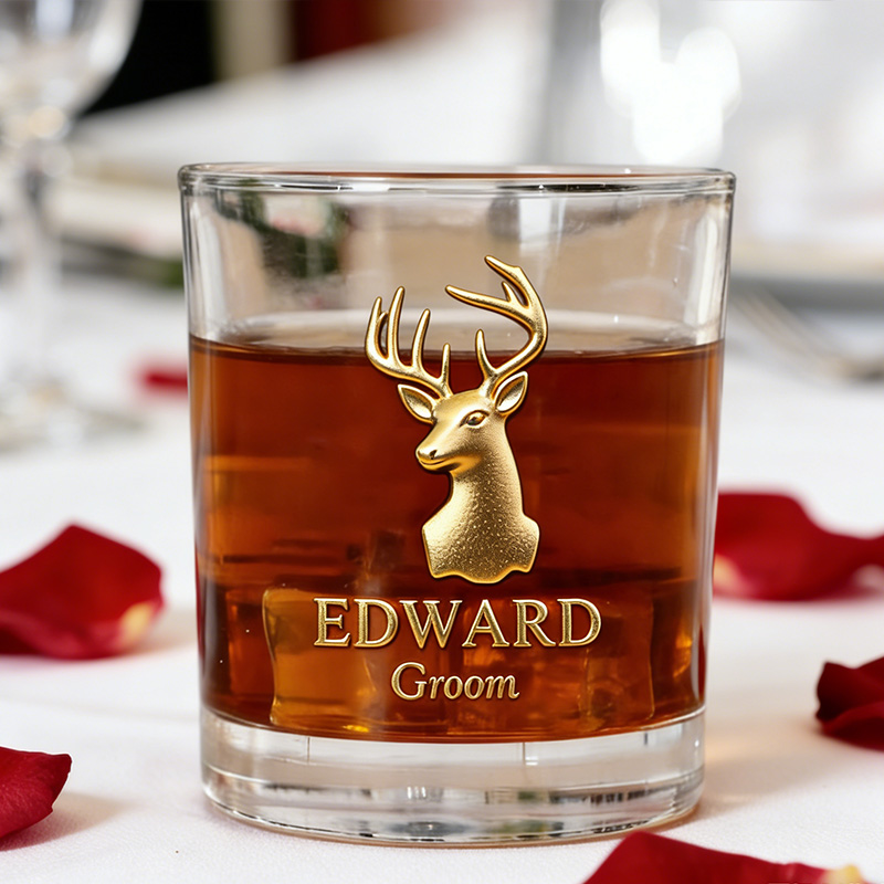 Personalized Men's Whiskey Glasses Groomsman Bachelor Favors Whiskey Glasses Custom Whiskey Cup for Men Groomsmen Proposal Cup