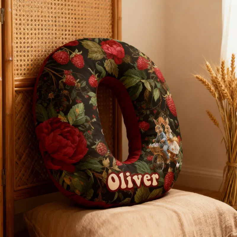 Personalized Floral Bicycle Letter Pillow Custom Name Festive Decor with Bicycle French Countryside Gifts for Family Graphic 3D Print Cycling Riding Lovers