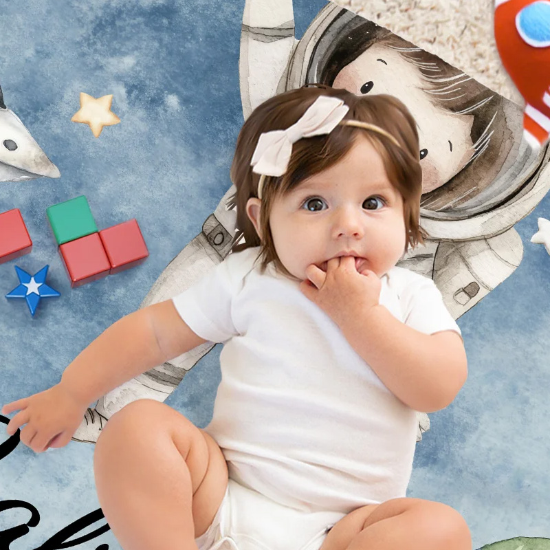 Personalized Cartoon Astronaut Soft Throw Blanket with Name Home Decor Birthday Gift for Girls Boys for Geek Lovers