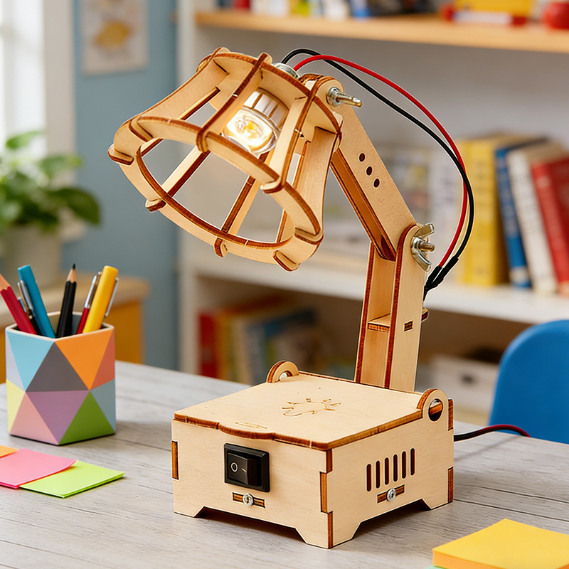 Personized  DIY Wooden Lamp Kit Hand assembly Educational Toy Boy Girl Decor Gift For Kid Modern Nursery Bedroom Lamp