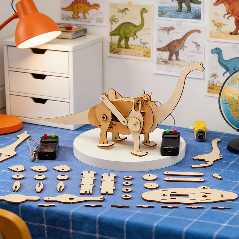 Personized  DIY Kit Dinosaur T-Rex Robot  Educational STEM Toy for Kids gift Fun Science Crafts Toy Boy Girl Gift For Kids Modern Nursery Bedroom Decor 