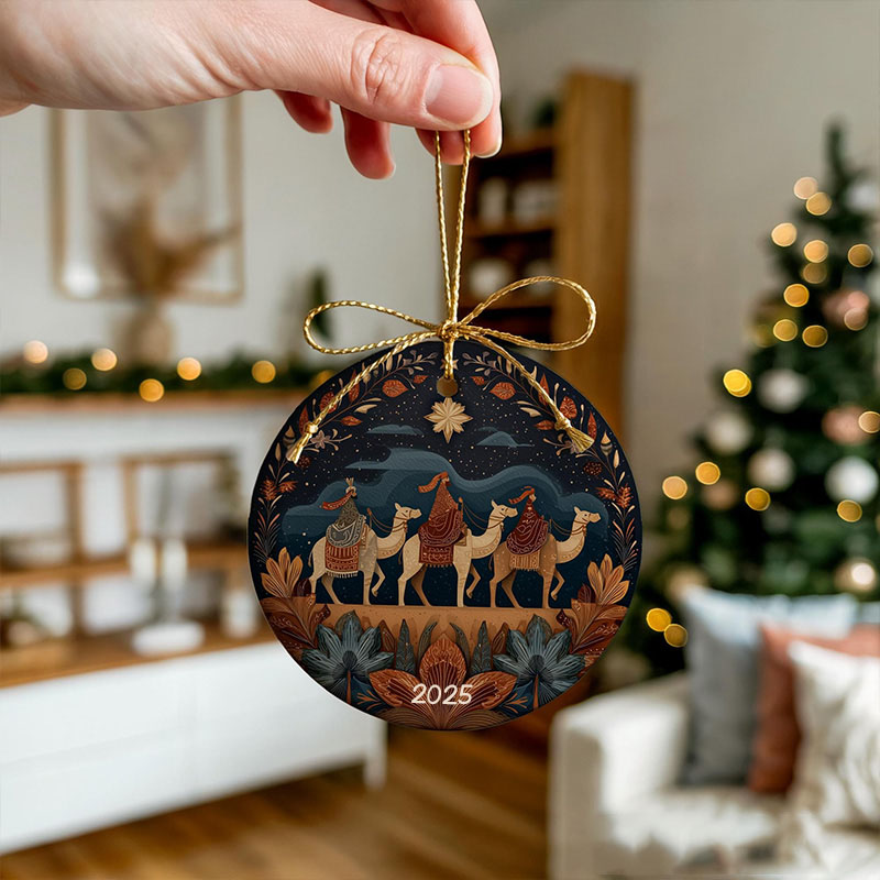 Personalized Three Wise Men Ceramic Ornament with Year Religious Gift Christmas Home Decor Gift Festival Gift