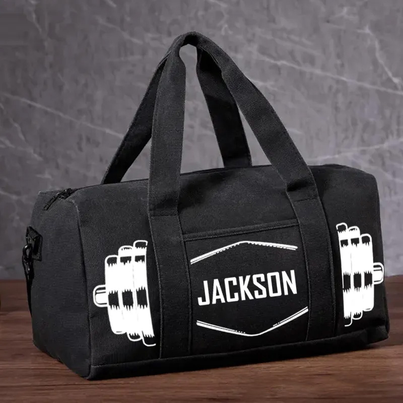 Personalized Canvas Duffle Bag for Fitness Weightlifting Duffel Bag Gym Bag Gym Lovers