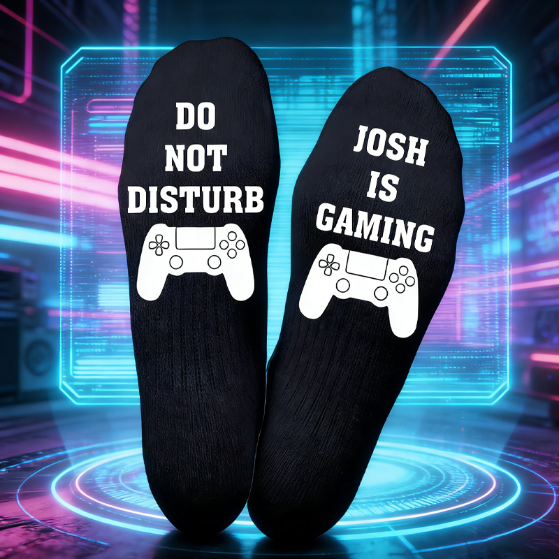 Personalized Gaming Socks Name Do Not Disturb Gamer Gift Lucky Geek Socks Funny Socks for Geek Lover