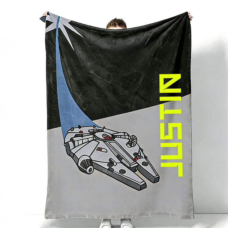 Personalized Robot Housewarming Blanket with Custom Name Throw Blanket for Geek Lover