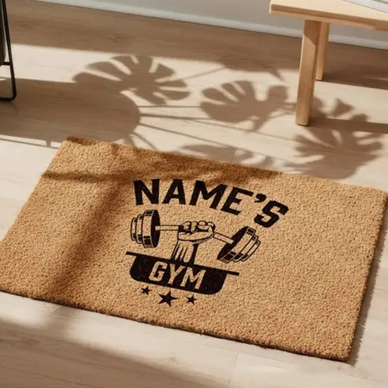 Personalized Gym Door Doormat Floor Mat Welcome Mat Enthusiasts Gift for Gym Lover Sale-megacustom