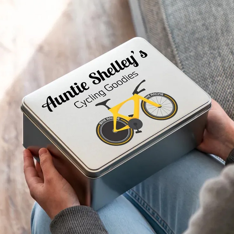 Personalized Treat Tin Cycling Gift Cycling Tin Bike Tin Cycling Gifts Bike For Men Gift For Cyclist Caravan Storage Tin Gift for Riding Lovers