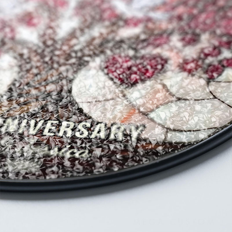 Personalized Dove Cross Christian Wedding Anniversary Stained Glass Suncatcher Ornament with Custom Name Window Hanging Decor Religious Gift for Couple Wedding Gift