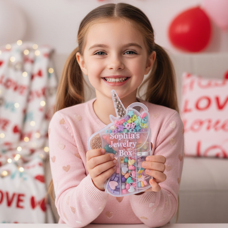 Personalized Unicorn DIY Bead Bracelet Kit Custom Name Jewelry Making Set for Kids Perfect DIY Gift For Kids