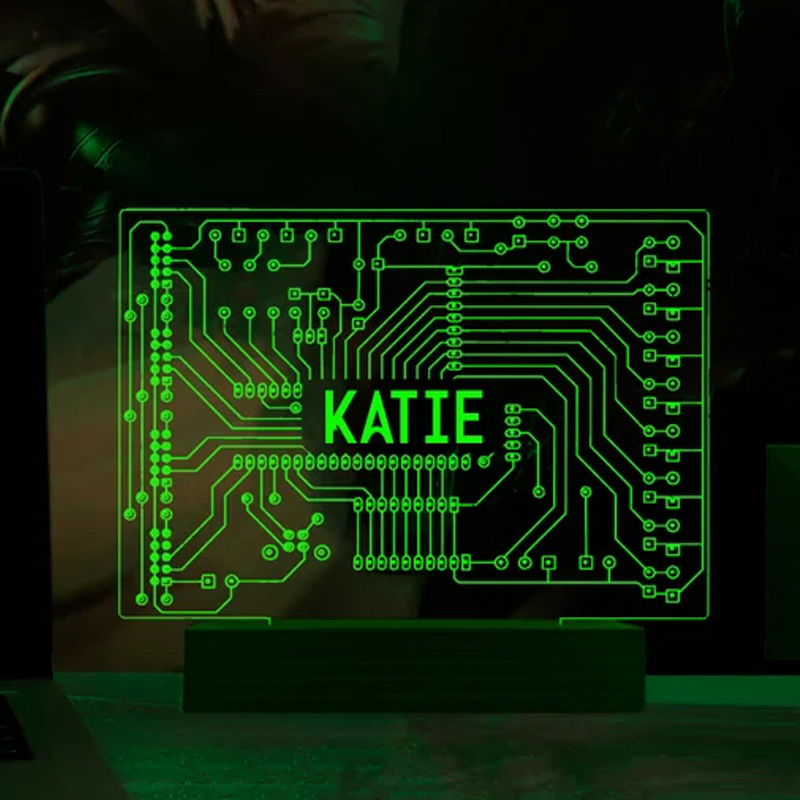 Personalized Computer Geekery Night Lights Acrylic LED with Name Room Decor Birthday Gift for Geek Lover