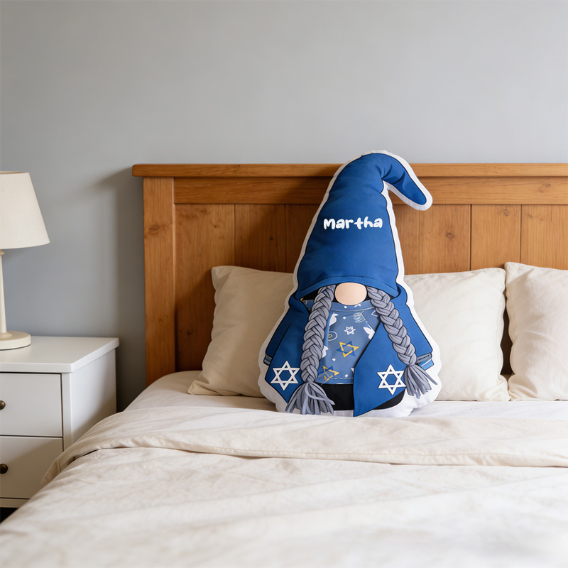 Personalized Hanukkah Gnome Pillow with Name Religious Home Decor Happy Hanukkah Gift Religious Pillow Gift for Jewish Family