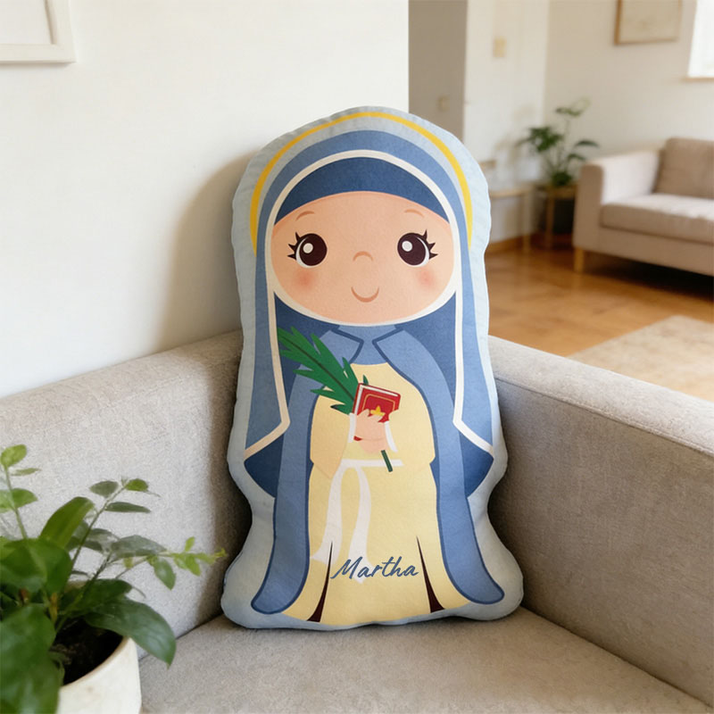 Personalized Saint Amelia Pillow with Custom Name Home Decor Catholic Gift Religious Gift for Women Graphic 3D Print Pillow