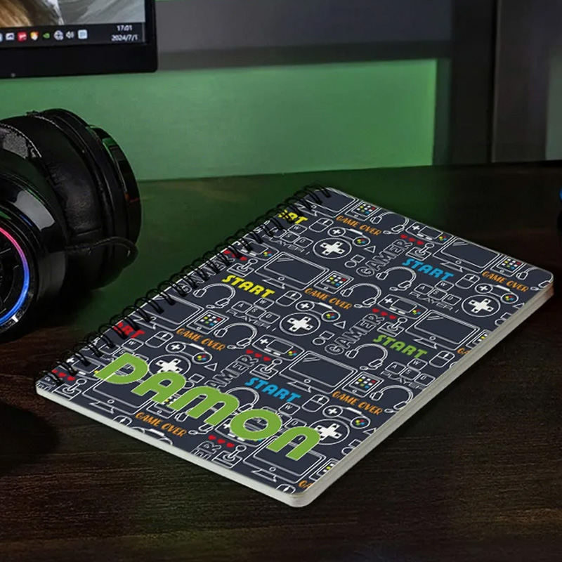 Personalized Game Pattern Notebook Colorful Circuit Board Design Engineer Electrician for Gamer Geek Lover