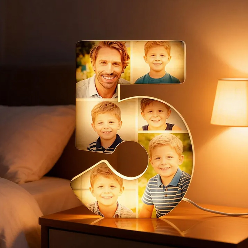 Personalized Letter Family LED Night Light Custom Photo Home Decor Gift for Birthday Anniversary Warm Lighting Keepsake for Living Room Bedroom