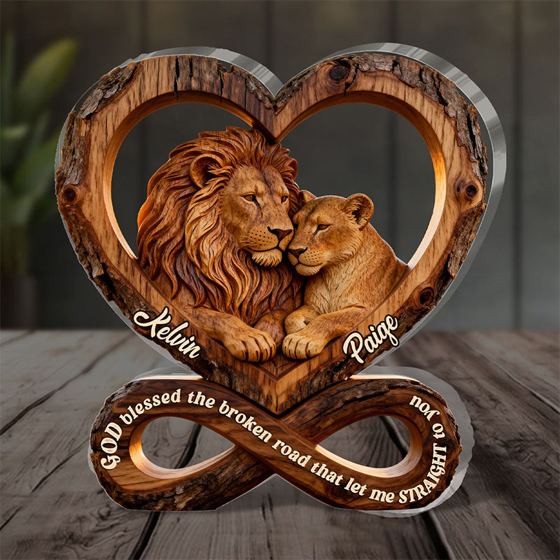 Personalized God Blessed the Broken Road that Let me Straight to you Custom Shaped Acrylic Plaque with Name Religious Gift for Christians