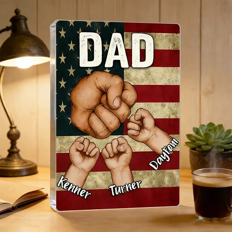 Personalized Figure Pack Packaging Acrylic Personalized Acrylic Block Plaque Father Day Gift for Dad Gift for Father Papa Gift Dad And Kid Gift