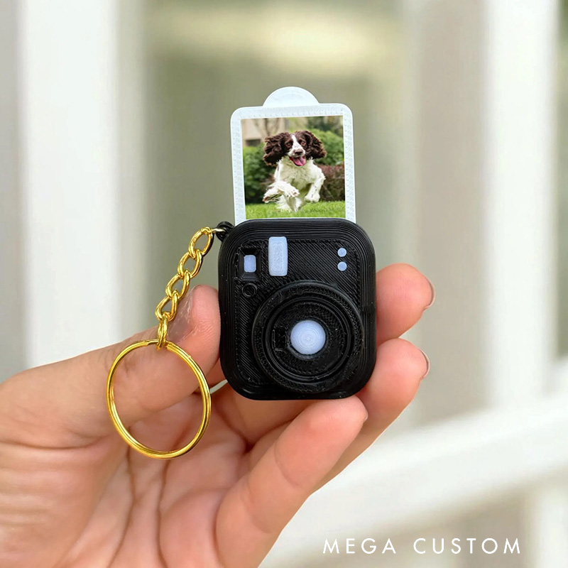 Personalised Mini Camera Keychain with Personalized Photo Unique Gift for Christmas Valentines Gifts for Photographers Cute Keychain for Memories