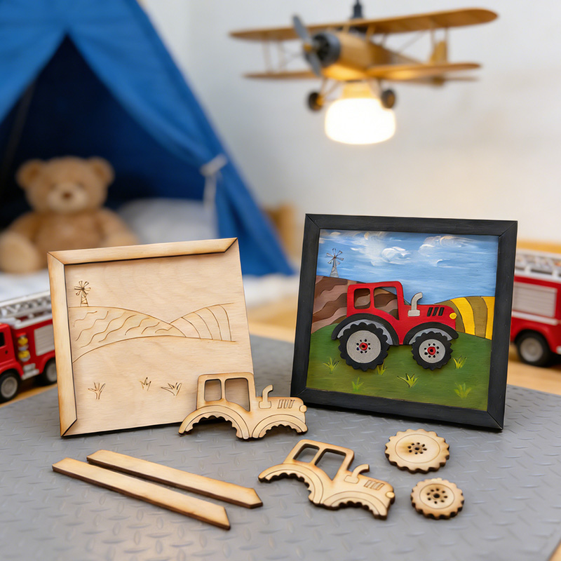 Wooden Painting Projects For Kids Unfinished Wood Crafts DIY Party Favor for kids gift wood Painting craft Kit for boy and girl