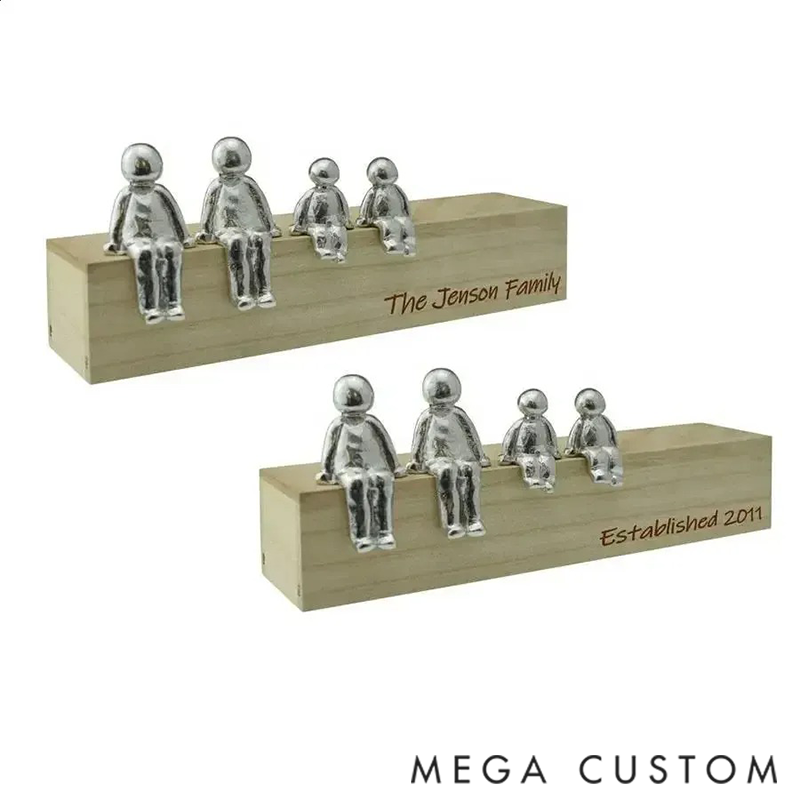 Personalised Choose Your Own Family Combination Metal Sculpture Figurines - Anniversary, Christmas, Fathers Day and Mothers Day Gift Idea
