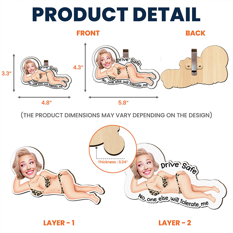 Personalized Couple Photo Drive Safe No One Else Will Tolerate Me Wooden Car Visor Clip Man Woman Face Car Visor Clip Valentines Day Gift for Him Her