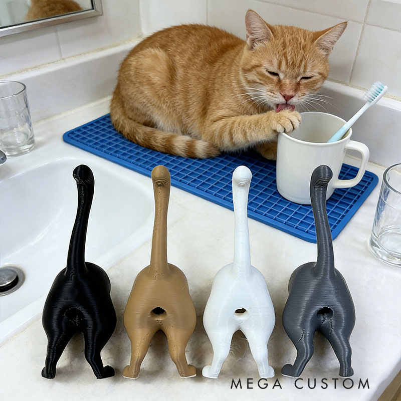 Pooping Cat Butt Toothpaste Topper 3D Printed Funny Gag Gift for Cat Lovers