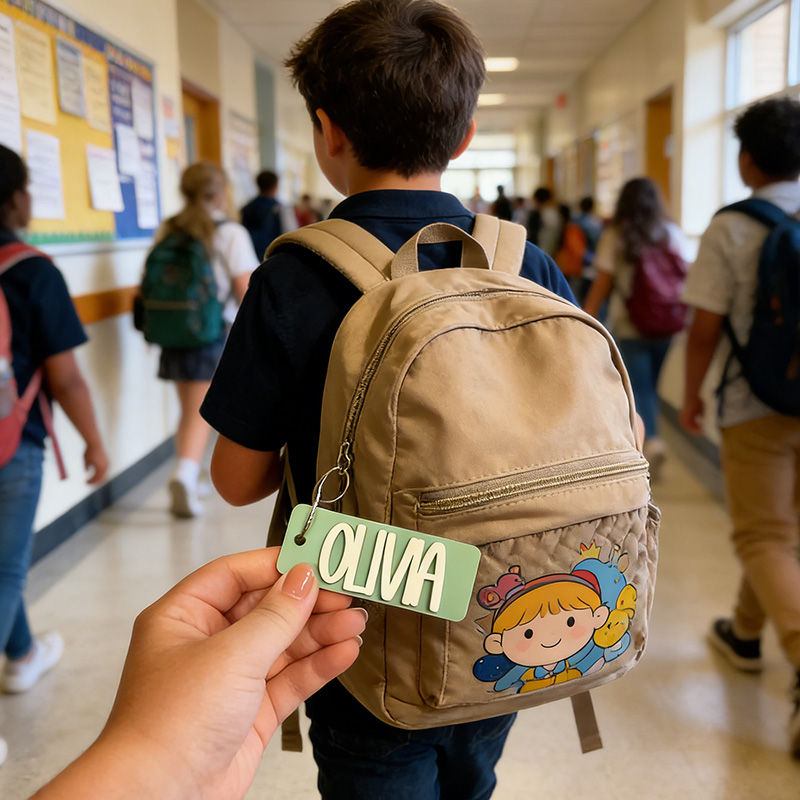 Personalized Acrylic Bag Tag for Backpack Acrylic Bag Tag Keychain Gift for Kids Name Keychain gift for Boy and girl Diaper Bag Tag Custom Back to School Name Tag for Kids