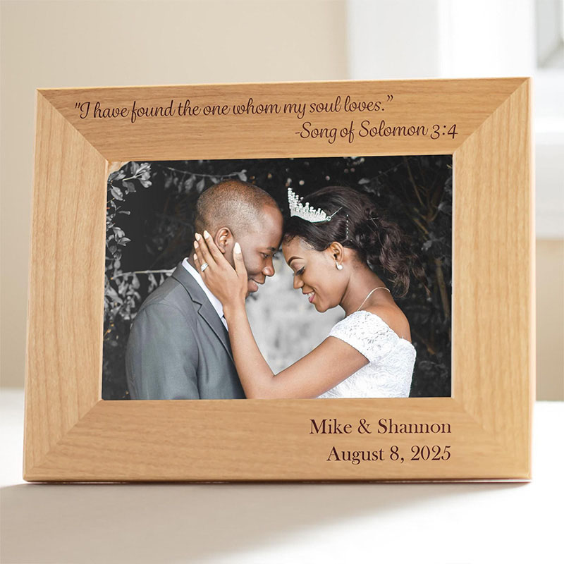 Personalized Bible Verse Picture Frame with Custom Name and Date Christian Wedding Gift Anniversary Gift Valentine's Day Gift for Couple
