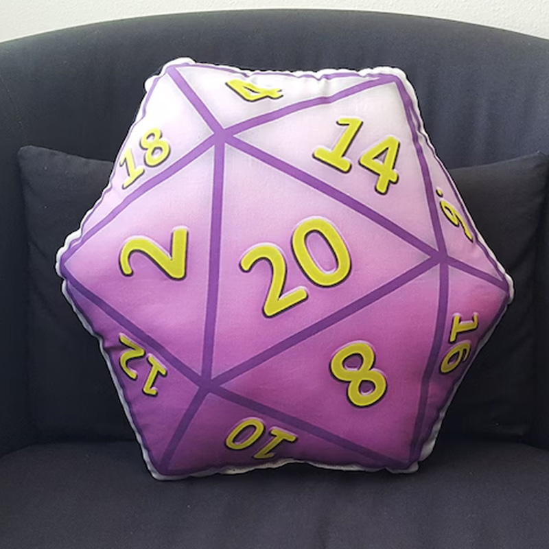 Personalized Dice Pillow Polyhedral Dice Cushion Geek Home Decor Gaming Dungeon Gamer Gifts for Nerdy Geek Lover
