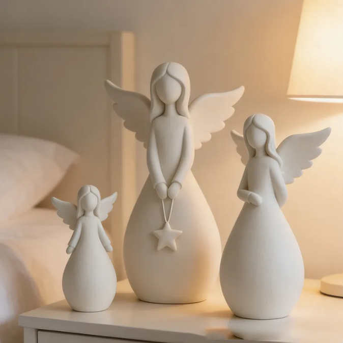 Personalized Angel Set 3D Printed Home Decor Spiritual Gift Prayer Space Gift Religious Home Decor for her