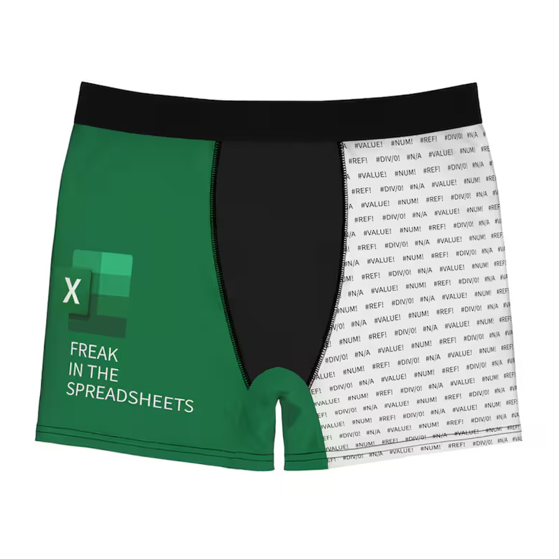 Personalized Freak In The Sheets Boxer Funny Excel Enthusiast Spreadsheet Lover Gift for Coworker Husband Men Boxer Briefs for Geek Lover