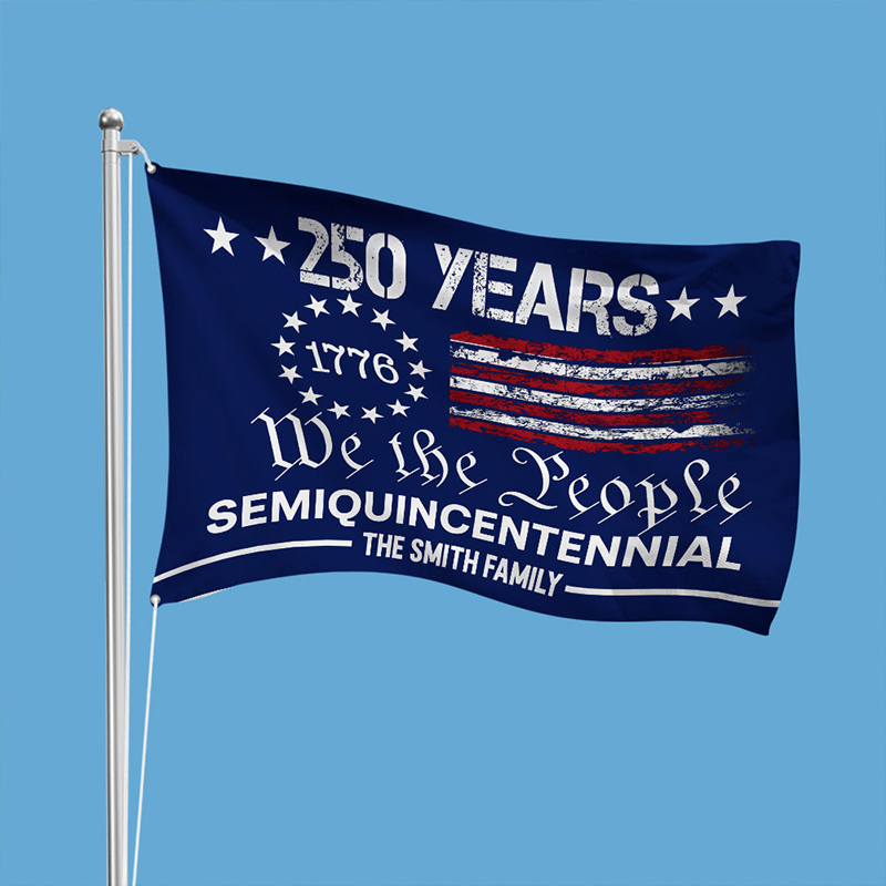 Personalized Family Name We The People America 250 Years House Flag