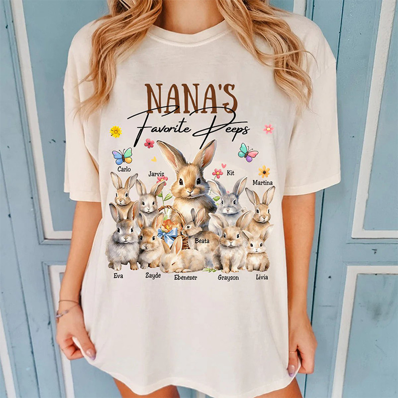 Personalized Grandma's Favorite Rabbit Easter Day Personalized Pure Cotton T-shirt