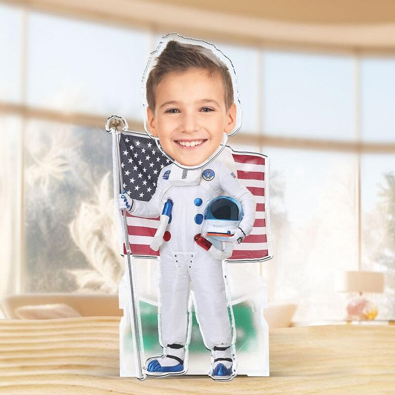 Personalized Acrylic Stand Custom Photo Spaceman Design Attractive Gift for Kids Geek Lover