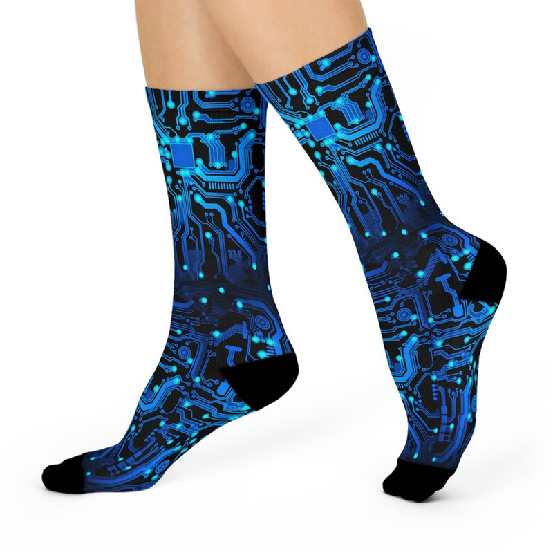 Personalized Circuit Board Socks Unisex Crew Computer Science Engineer Programmer Gift for Geek Lover
