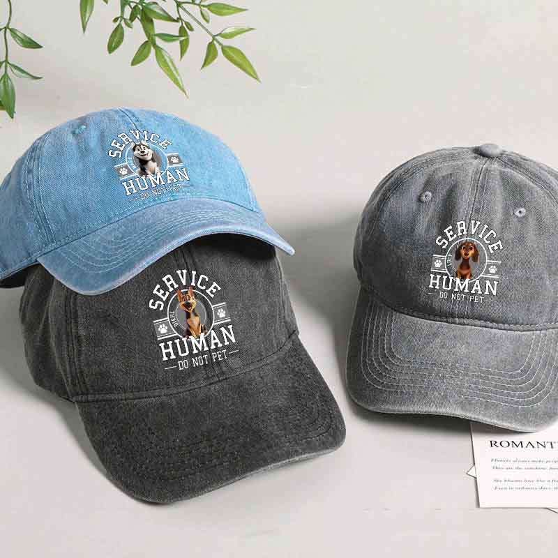 Personalized Dog Lover Service Human Cartoon Washed Cap